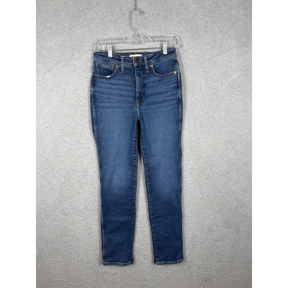 Madewell Curvy Stovepipe Jeans Womens 27x28 Blue High Rise Stretch Straight Leg